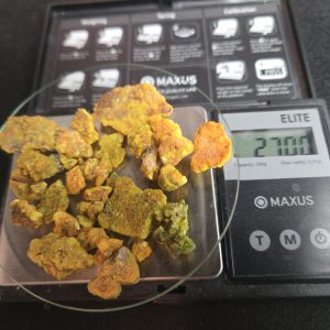 25 Grams of Autunite Fragments in a Lead Container, Bulk Uranium Ore
