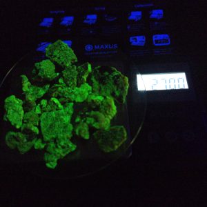 25 Grams of Autunite Fragments in a Lead Container, Bulk Uranium Ore