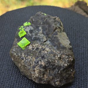 Autunite on Matrix Cabinet Specimen ~ Fluorescent Uranium Ore
