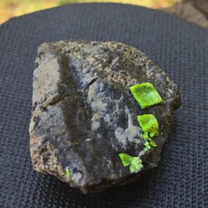 Autunite on Matrix Cabinet Specimen ~ Fluorescent Uranium Ore
